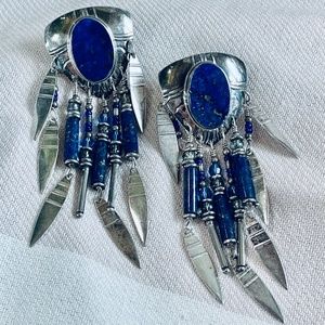 Tabra Lapis and Sterling Silver, Vintage Signed